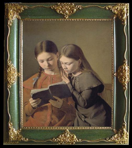 framed  Constantin Hansen The Artist-s Sisters, Ta119-4